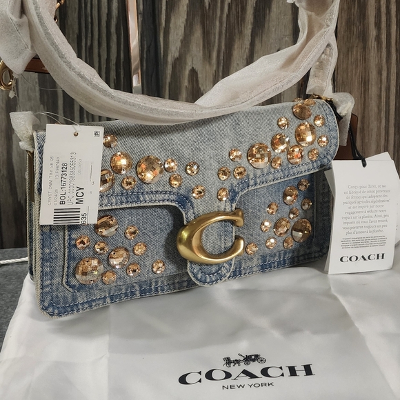 Coach NWT Crystal Denim Tabby 26 Shoulder Bag